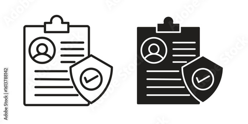 Insurance policy icon vector editable. black vectors set