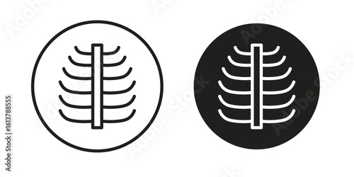 Human Ribs icon vector editable. black vectors set