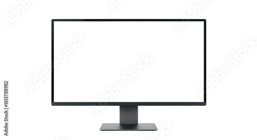Modern computer monitor display isolated on transparent background