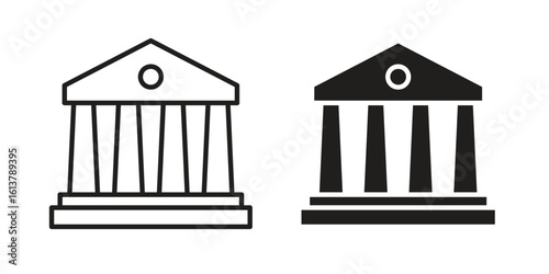 Government icon vector editable. black vectors set