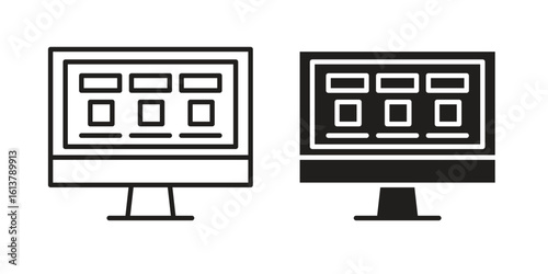 Front end icon vector editable. black vectors set