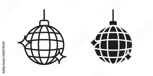Disco ball icon vector editable. black vectors set