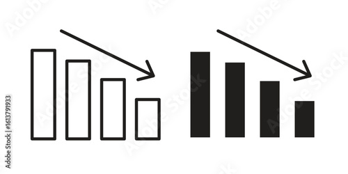Decrease icon vector editable. black vectors set