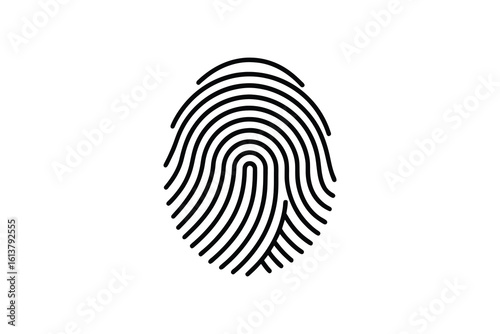 Unique Fingerprint Identification Black and White Detailed Pattern on White Background silhouette detailed fingerprint illustration black