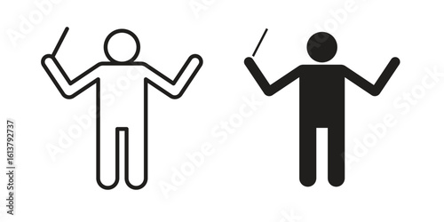 Conductor icon vector editable. black vectors set