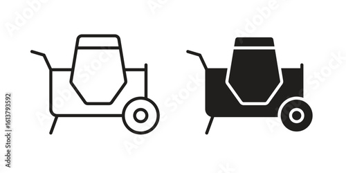 cement mixers icon vector editable. black vectors set