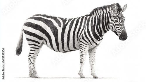 Cute Hand Drawn Zebra Isolated on White Background - Unique Illustration Design