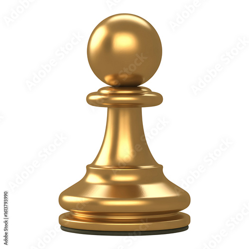 Stunning polished gold chess pawn symbolizes strategic advantage, victory, and intellectual pursuit for business success