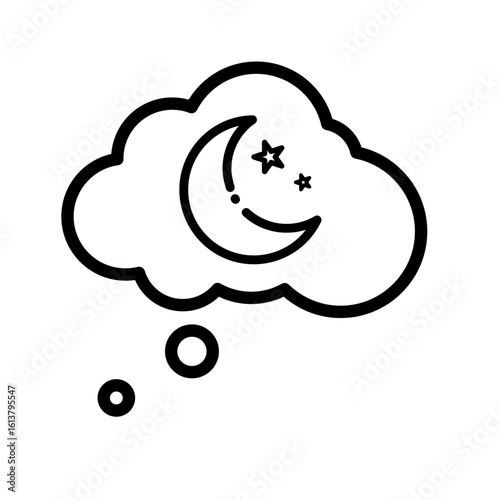  Night dream bubble - vector icon