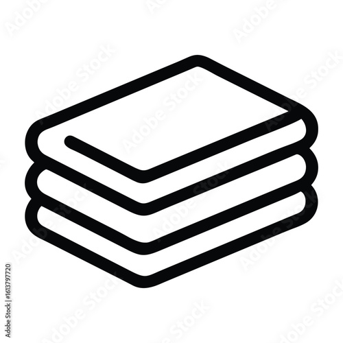Stack of folded clean towels icon