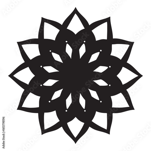 Black ornamental mandala silhouette
