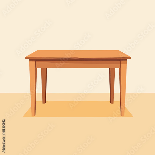 Wooden Table with Transparent Background, 3D Realism Design Element
