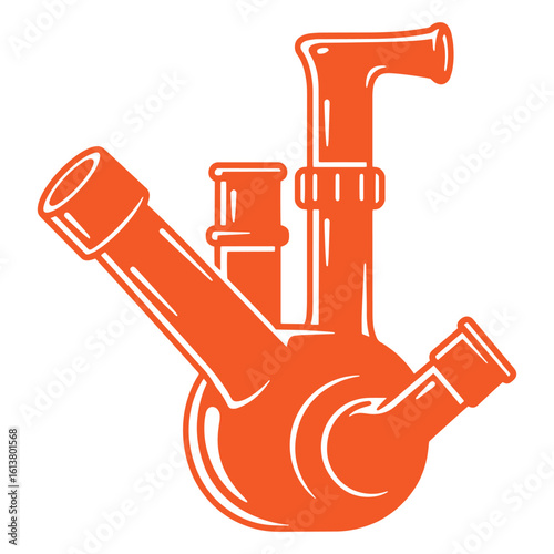 Orange vector illustration of a bong design isolated on a white background