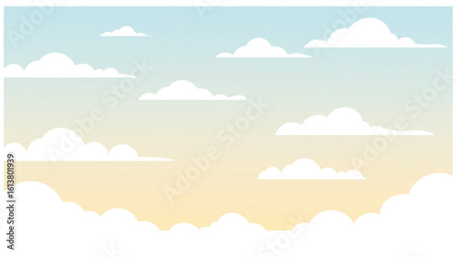 Serene sky with fluffy clouds perfect for backgrounds, optimistic themes, and creative projects