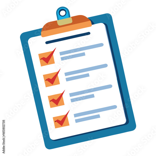 in flight checklist on white background