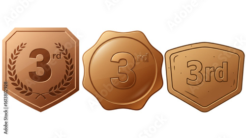 Celebrate third place achievements with these bronze award medals for competition winners and participants