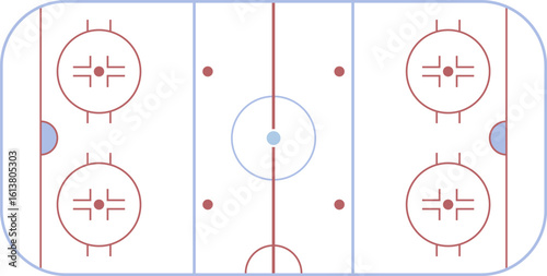 Hockey field. Playing field on the white background