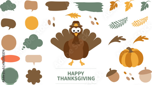 Thanksgiving Day. Greeting card. Vector illustration