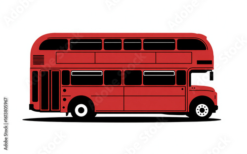 Red double decker bus transportation public transport