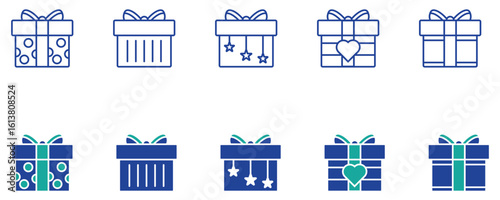 Vector outline symbol of a free gift box