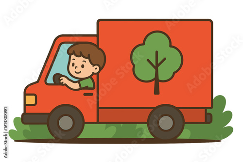 Find differences game for children, an ecological educational activity featuring a cute rubbish truck, serving as an Earth day puzzle for kids, promoting eco awareness or zero waste through a