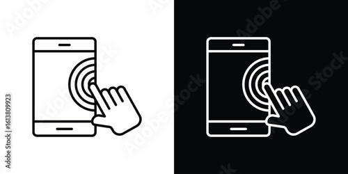 Self service icon in line shapes, thin line design vector illustration