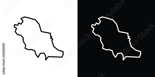 Saudi arabia icon in line shapes, thin line design vector illustration