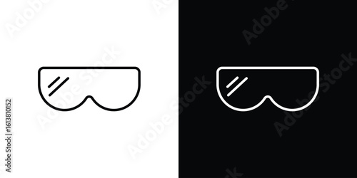 Safety glasses icon in line shapes, thin line design vector illustration