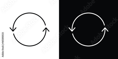 Recurring icon in line shapes, thin line design vector illustration