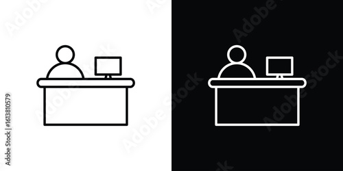 Reception icon in line shapes, thin line design vector illustration