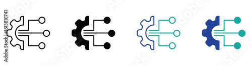 Settings and configuration icons, minimal thin line vector set.