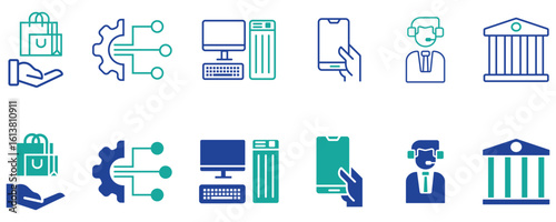modern flat line icon. collection for business and technology 