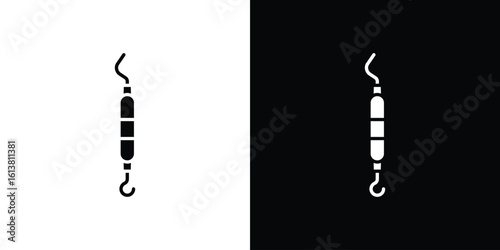 Periodontal scaler icon in line shapes, thin line design vector illustration