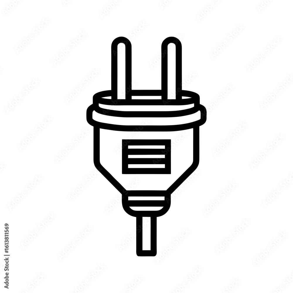 Simple outline icon of electric plug vector illustration Simple outline icon of electric plug vector illustration