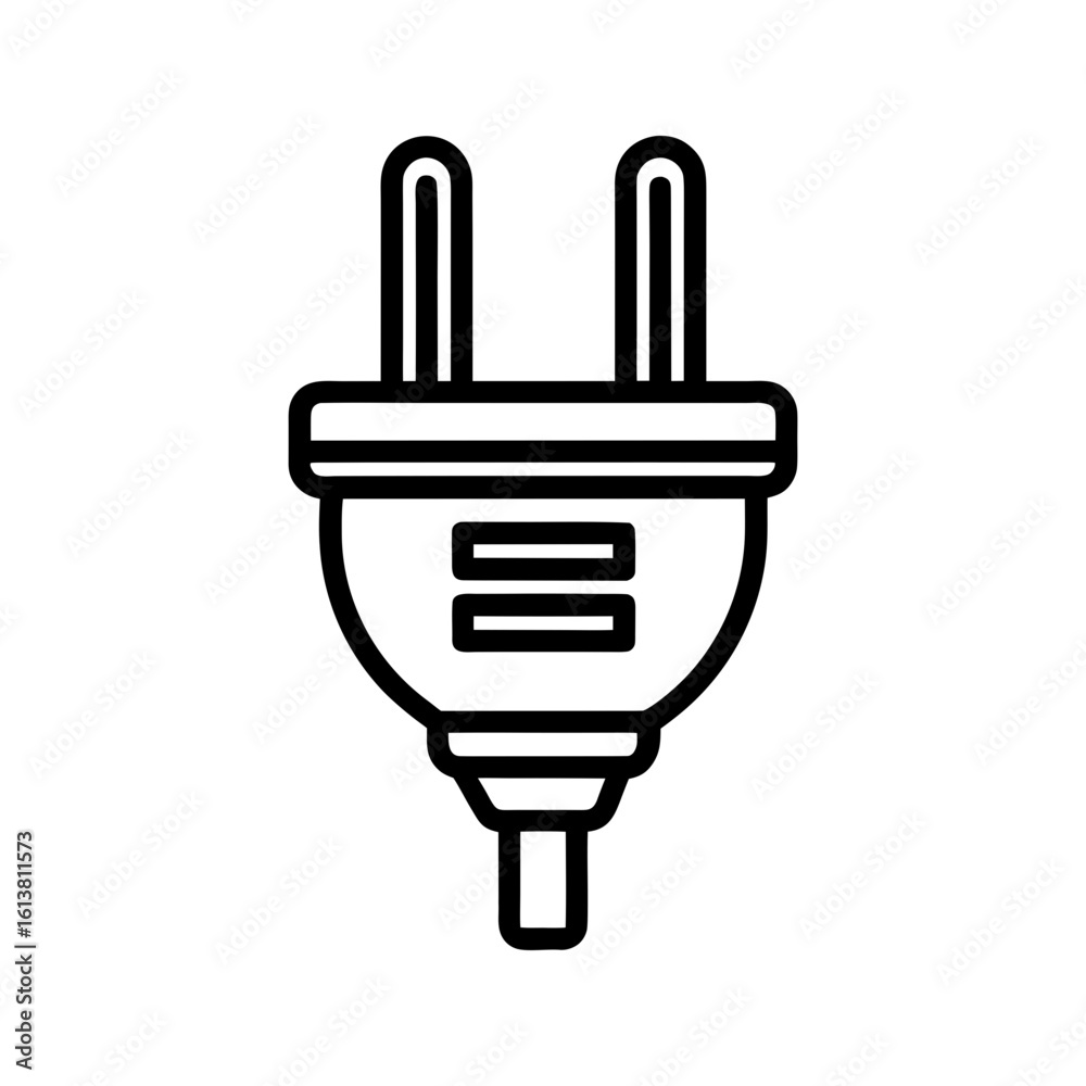 Simple outline icon of electric plug vector illustration Simple outline icon of electric plug vector illustration