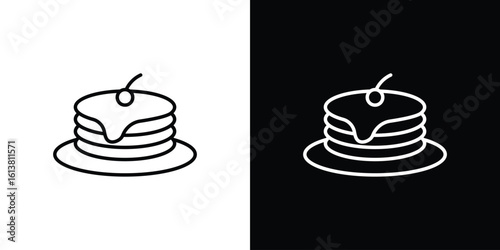 Pancake icon in line shapes, thin line design vector illustration