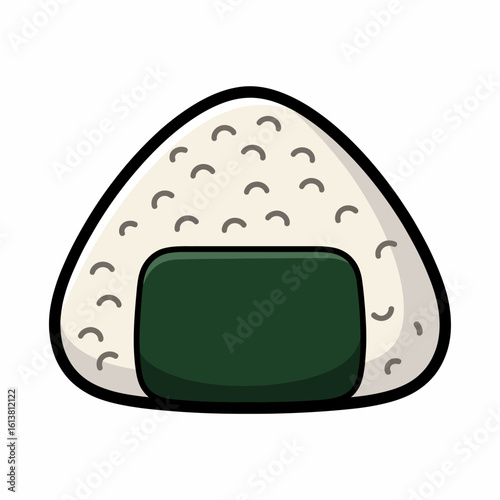 Delicious onigiri rice ball with seaweed nori and white rice asian cuisine illustration food photography healthy eating snack traditional japanese dish