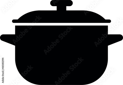 Black cooking pot icon