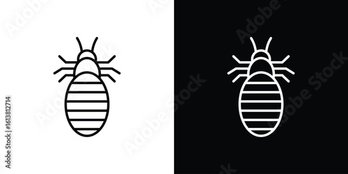 Louse icon in line shapes, thin line design vector illustration