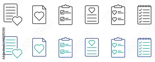 Flat vector symbols for favorite products, saved lists, and online shopping bookmarks.