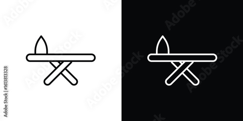 Iron board icon in line shapes, thin line design vector illustration