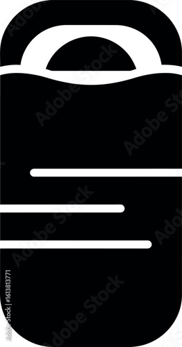 Black sleeping bag icon silhouette