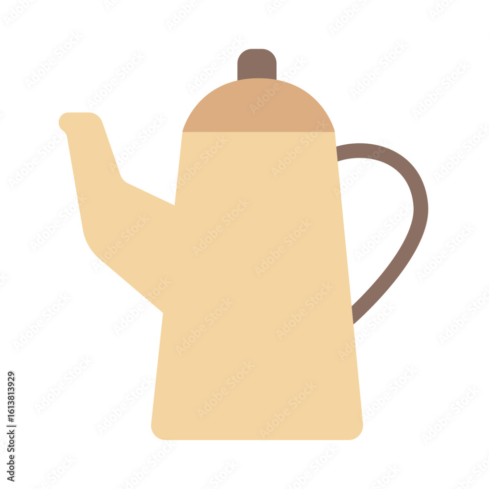 Obraz premium Tall teapot flat icon. Teapot vector illustration.