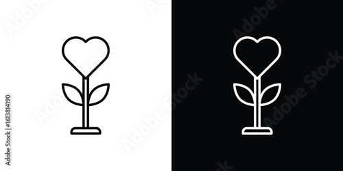 Gratitude icon in line shapes, thin line design vector illustration