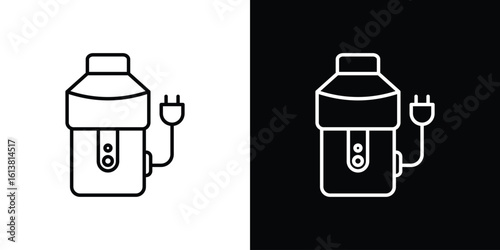 Garbage disposal icon in line shapes, thin line design vector illustration