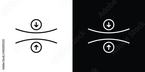 Elasticity icon in line shapes, thin line design vector illustration