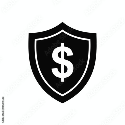 Free Download Vector illustration of Dollar Shield: Secure Your Finances - GFXLoad