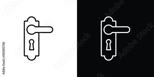 Doorknob icon in line shapes, thin line design vector illustration