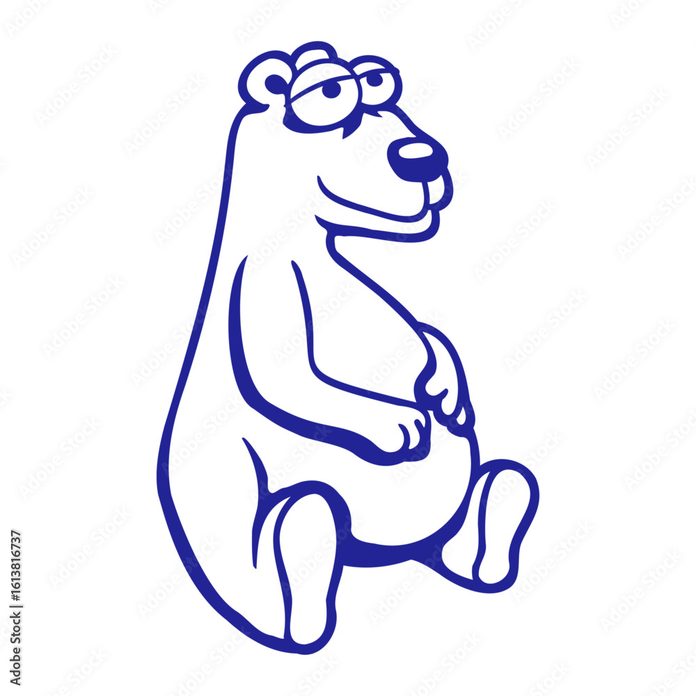 Obraz premium Bear Sitting Happy Tired Smile Cute Teddy Friendly