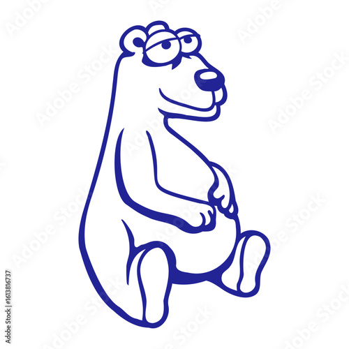 Bear Sitting Happy Tired Smile Cute Teddy Friendly